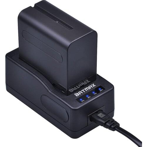 Batmax 1pc NP-F960 NP F960 NP F970 NP-F970 Battery wtih LED Ultra Fast Charger for Sony F975 F970 F960 F950MC1500C 190P 198P