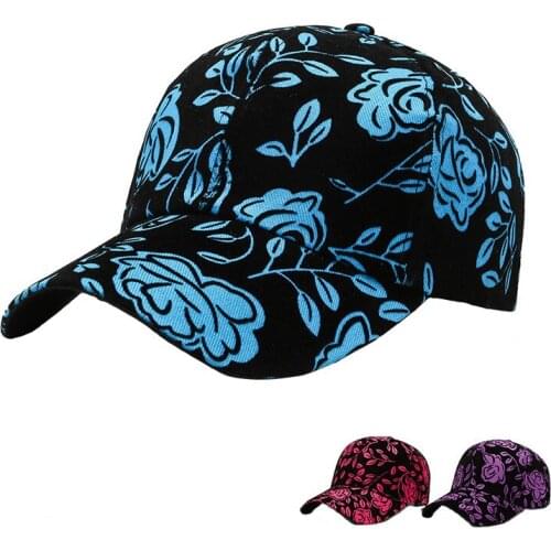 Men Flower Pattern Baseball Cap Women Outdoor Travel Sun Hat Casual Hip Hop Gorras Trucker Hat Adjust with VELCRO