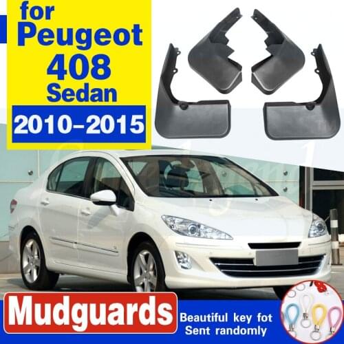 For Peugeot 408 Sedan Mudflaps Splash Guards Mud Flap 2010-2015 Mudguard Fender 2011 2012 2013 2014 Front Rear Car Mud Flaps
