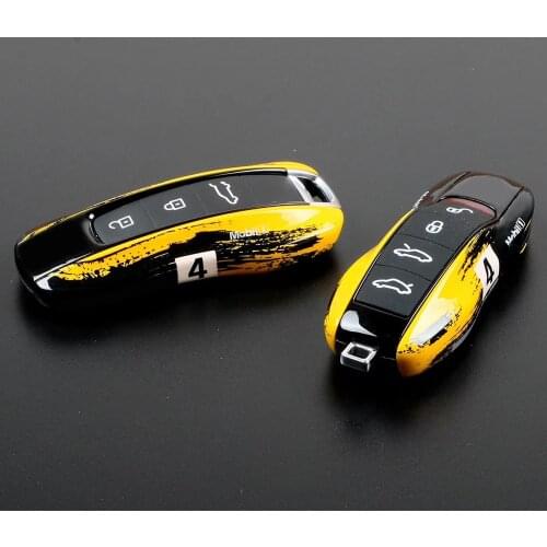 New Key Case Cover For Porsche Cayenne Panamera 971 911 9YA 718 Macan Carman Boxster Keyless Remote Case Side Shell Cap Fob Blue