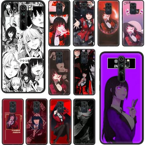 Anime Kakegurui Jabami Case For Xiaomi Redmi Note 9S 9 8 10 Pro 7 8T 9A 9C 8A 7A 6 6A Black Soft Phone Cover 9T K40 Funda Coque
