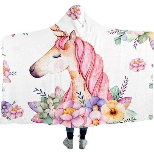 Flower Unicorn Blanket Colorful Animals Wearable Blanket Home Textile Blanket Home Luxury Custom Throw Blanket For Kids Blanket