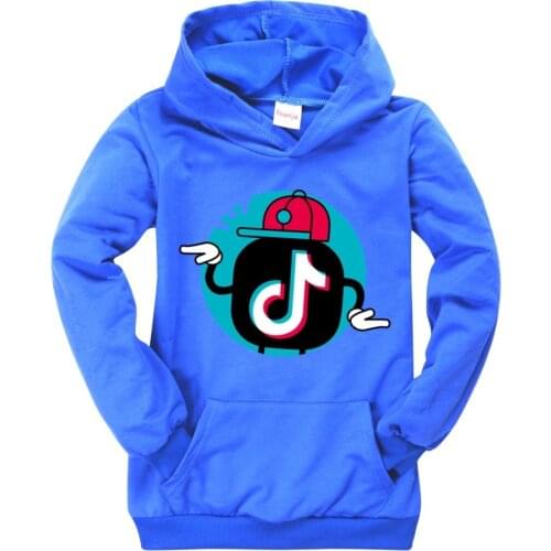 TIK TOK Long Sleeve Children T-Shirts Boys Kids Autumn Kids Girls Tops 3-16 Years Children Clothes Cartoon Hooded