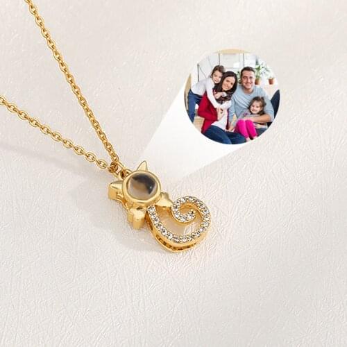 Photo Customized Projection Necklace family idol series Gift Lover Personalized Picture Name Memory Jewelry Birthday Gifts