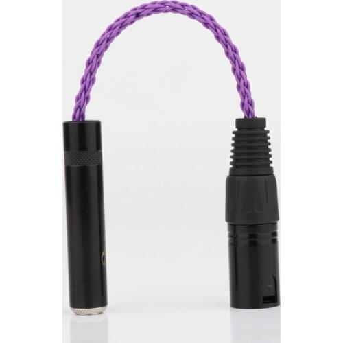 New HIFI 4-Pin XLR Male Balanced to 6.35mm 1/4 Female OCC CoppeR Silver Plated Audio Adapter Cable 6.35mm to XLR