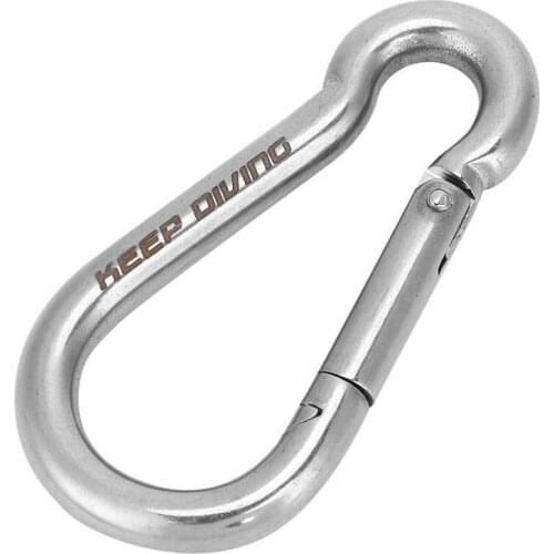 KEEP DIVING 50/60/80mm Diving Hook Spring Snap Hook 316 Stainless Steel Carabiner Diving Equipment Safe Accessories