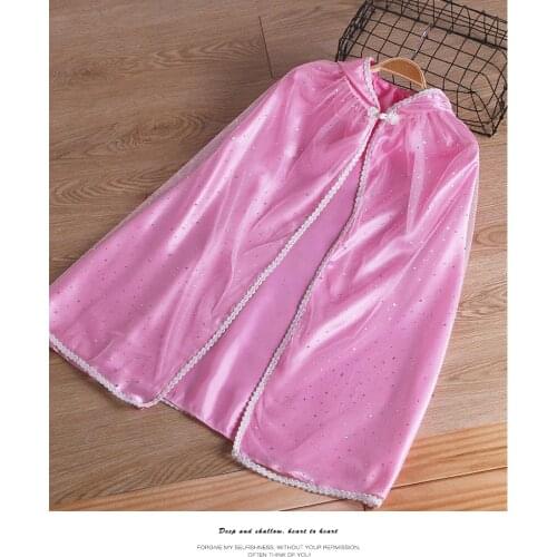 Girls Mesh Cloak Tulle Children Elsa Cape Baby Kids Girls Princess Birthday Party Cosplay Costume for Christmas Halloween pink