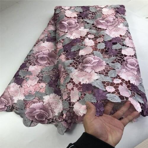 2019 Latest French Nigerian Laces Fabric High Quality African Guipure Cord Laces Fabric African French Lace Fabric GDP-001