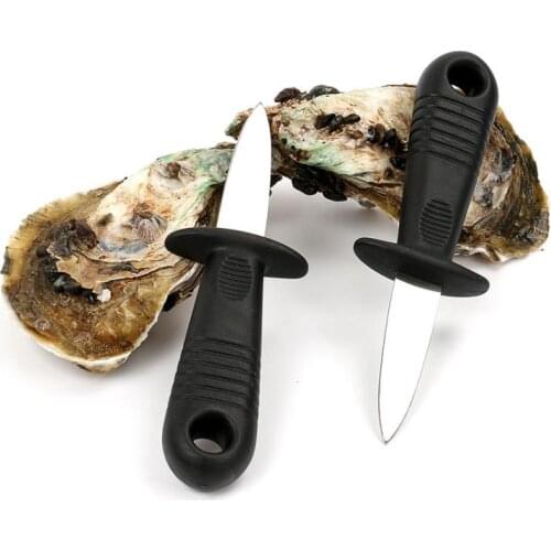 Kitchen Gadgets Seafood Tools Black PP handle stainless steel oyster knife 20pcs/lot