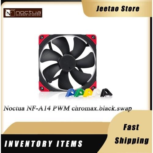 Noctua NF-A14 PWM chromax.black.swap 14CM PWM Case Fan Black Body Silent Fan 12V 4Pin Computer CPU Cooler Radiator Replace Fan