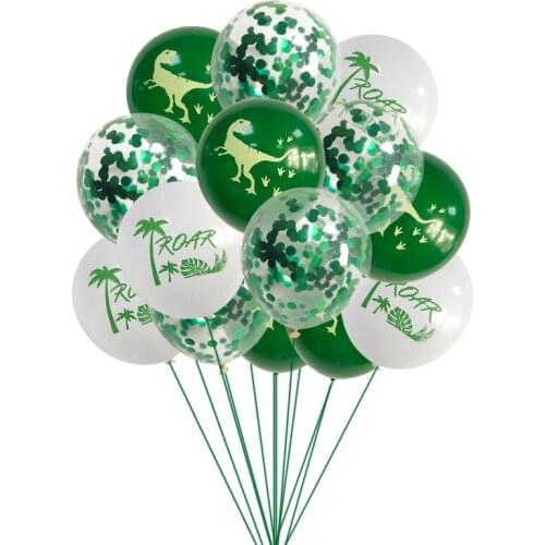 12inch Dinosaur Confetti Latex Balloon Jungle Wild Animal Party Decoration Supplies Kids Birthday Party Baby Shower Decor Globos