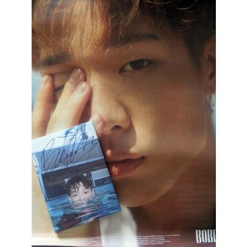 MOBB Bobby autographed signed album SOLO 1ST LOVE AND FALL +photobook+signed poster K-POP 102017