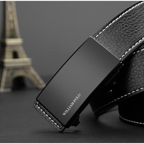 Business Man Belt Luxury Brand Metal Buckle Strap Male Long Black Belt 2019 Cowskin Real Leather Automatic Belt