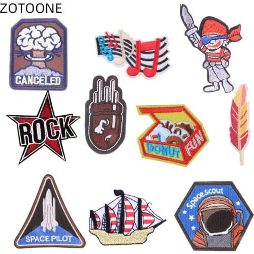 ZOTOONE Space Rocket Patch Heat Transfer Iron on Badge for Clothes Jeans DIY Embroidered Sailboat Patches for Kids Applique G
