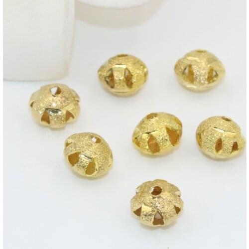Wholesale price elegant 7*9mm gold-color lantern shape rondelle abacus hollow accessories spacers beads diy finding 20pcs B2523
