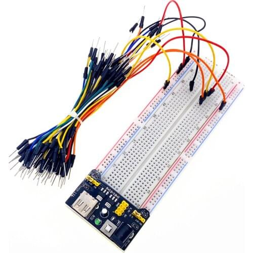 Original 3.3V/5V MB102 Breadboard power module+MB-102 830 points Solderless Prototype Bread board kit +65 Flexible jumper wires