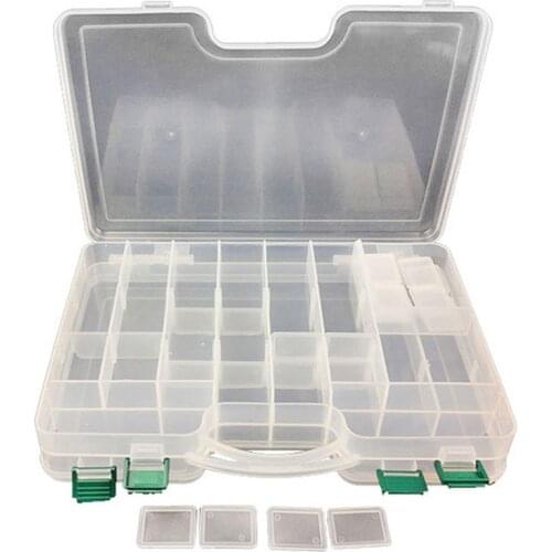 PP Material Multi Functional Fishing Box 29.5*22*6cm Plastic Double-layer Fish Lure Tackle Hooks Box Case