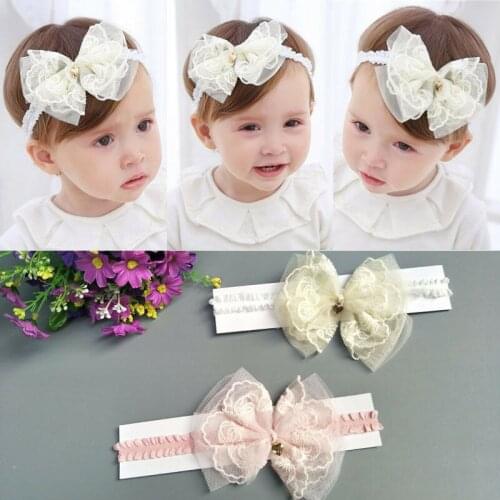Infant Girl Baby Cute Headband Flower Kid Toddler Hair Band Floral Lace Bow Headwear Cute