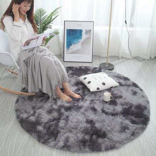 Nordic round carpet tie-dye living room coffee table blanket bedroom bedside mat computer chair yoga rug
