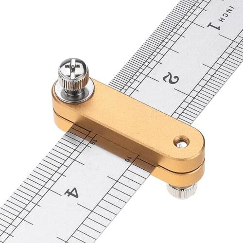 Steel Ruler Positioning Block Woodworking Scribe Drawing Mark Line Gauge Carpenter DIY Measuring Tool Woodworking Tools