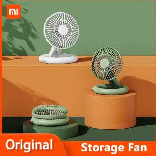Xiaomi Qualitell Quiet Storage Fan Portable Two-axis Folding Fans USB Charging Three-speed Adjustable Indoor Storage Fan