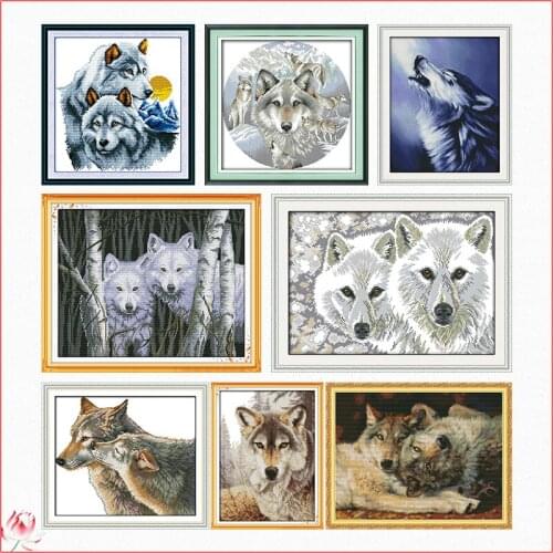 Wolf Counting Chinese Cross Stitch Kit 14ct 11ct Canvas Printing Embroidery Set DIY Needlework Home Decoration Craft Painting