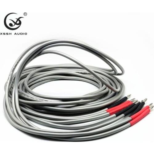 XSSH Audio HIFI Speaker Cable Cord Wire Sound Equipment connector Line with Banana Plug