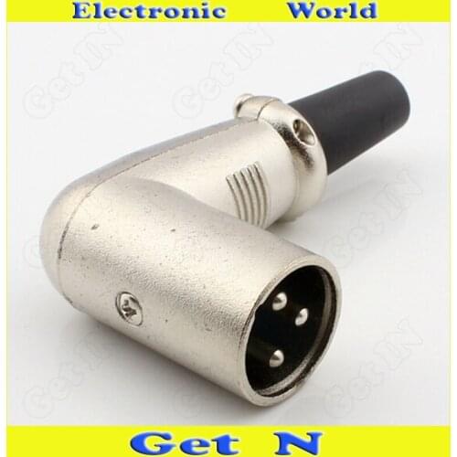 10pcs-100pcs Bent Male XLR Connector 3-Pole High-Quality XLR Plug for KTV Karaoke Device Right-Angle Easy-to-Weld Male Cannon P