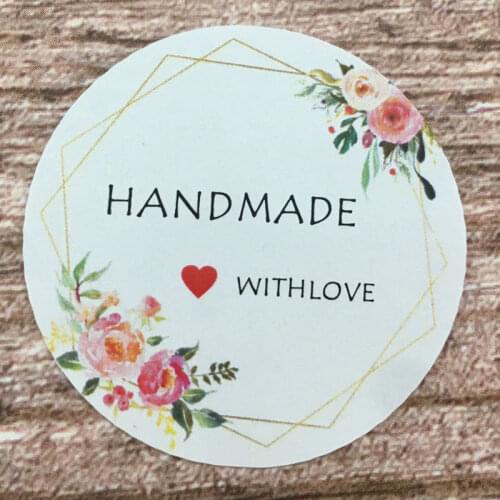100pcs/4cmpackaging For Jewelry/Box/gift labels handmade loving wedding party sticker labels/ paper Labels sealing Stickers / La