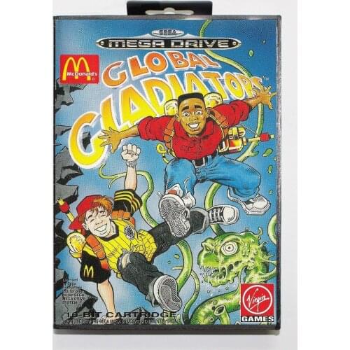 16 bit Sega MD game Cartridge with Retail box - Global Gladiators game card for Megadrive Genesis system