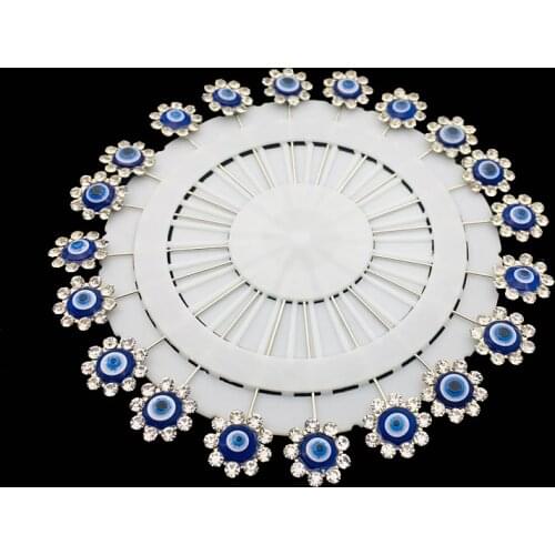20pcs/lot Trendy Hijab Pins Evil Eye Muslim Jewery Brooches Wholesale Women Pin For Scarf