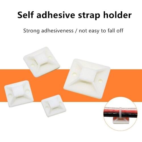 20pcs 20*20 Adhesive Self-adhesive Tie Mounts Beam Line Card Cable Management Clip Wiring Accessories Sucker type locating piece