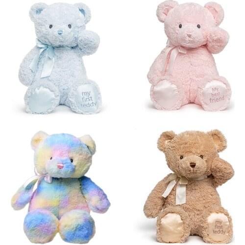 28 CM Fluffy Adorable Soft Teddy Bear Plush Toy with Bows Kids Gifts Cute Stuffed Animal Toys
