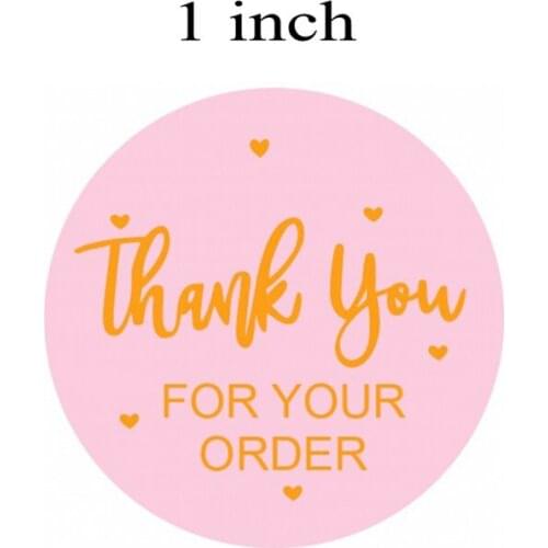 50-500pcs Round Thank You For Your Order Sticker 1 inch Wedding Stickers Party Favors Envelope Seal Labels Stationery Stickers