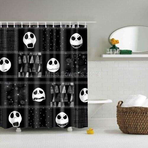 8 Different Forms Of Skull Pattern Design Custom Shower Curtains Bathroom Waterproof Mildew Polyester Fabric + 12 Hooks