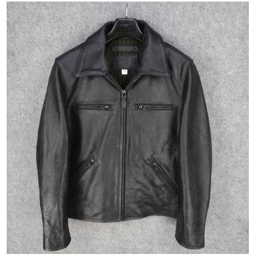 Free shipping.Classic mens jacket.genuine leather motor coat.man cowhide quality clothes,brand new vintage warm jackets