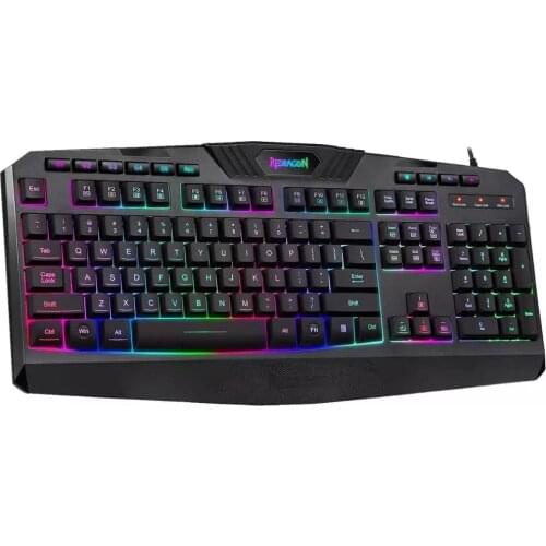 Mute USB gaming keyboard, 8 separate multimedia keys, 26 ghost-resistant, splash-resistant, suitable for video games