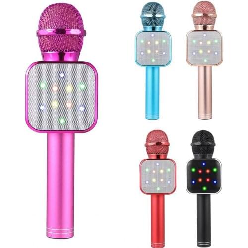 Bluetooth Wireless Microphone LED Lights Handheld Karaoke ABS Audio Microphone for KTV microfono profesional