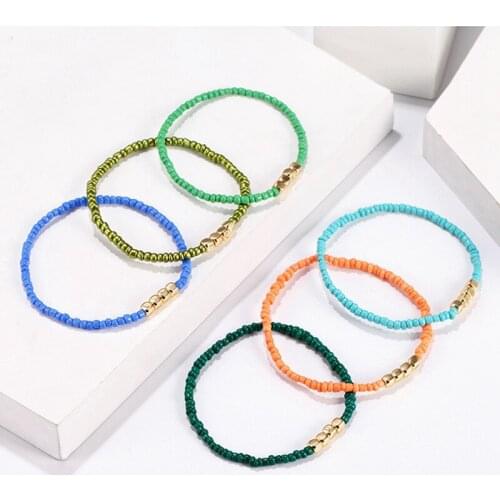 Charm Bracelet Colorful Beaded Bracelet Fashion Creative Beads Bracelet Stretch Bracelet Bohemian Style Jewellery Accessories