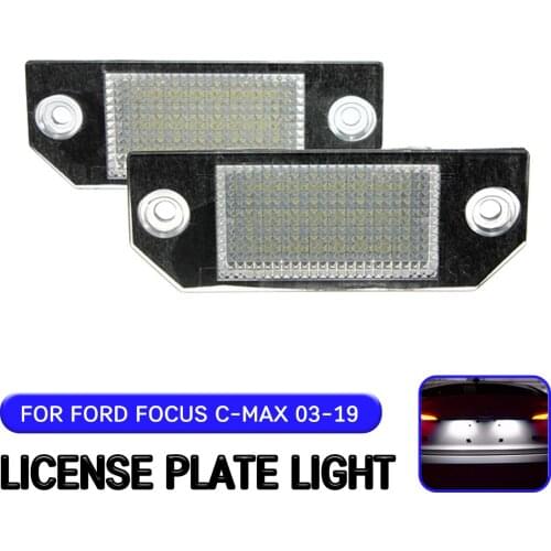 For Ford C-MAX I 2003-2019 For Ford Focus MK2 2003-2008 2pc LED License Number Plate Light Lamp