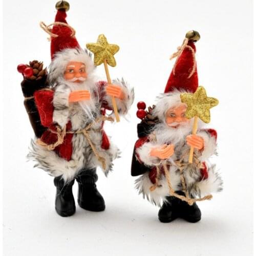 Portable Doll Pendant Cute Flannel Christmas Exquisite Santa Claus Hanging Plush Ornament for Home
