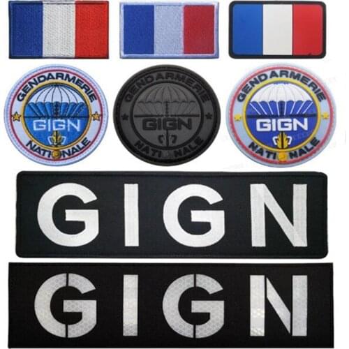France Patches Embroidery Badges Armband Military Tactics Striped Bandage Flag CSI CDSF GIGN GIPN French Patches