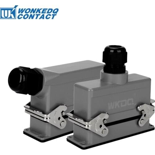 Rectangular Heavy Duty Connector HDC-HE-24 Core Industrial Waterproof Aviation Plug Socket 16A 500V Top Line And Lateral Line
