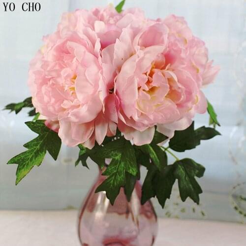 5 heads/bouquet artificial peony bouquet rose flower flores artificiales silk flowers for Home Party decorative dried flowers