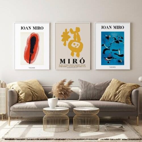 Joan Miro Exhibition Abstract Poster Canvas Painting Gallery Wall Art Picture Mid Century Modern Print Living Room Home Decor