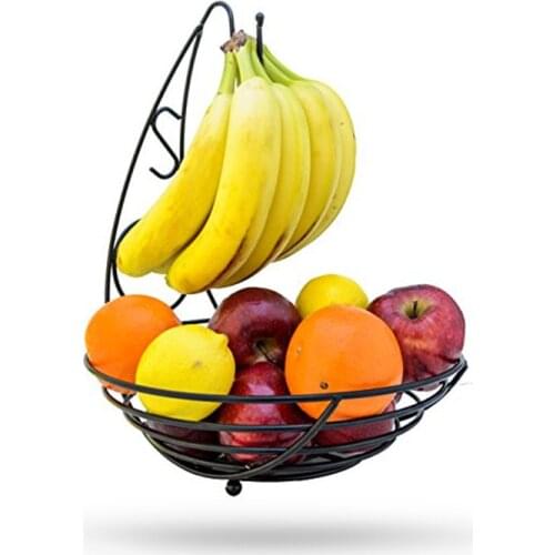 Kitchen fruit basket creative iron wire fruit storage basket iron mesh banana rack Fruit basket cross-border wholesale