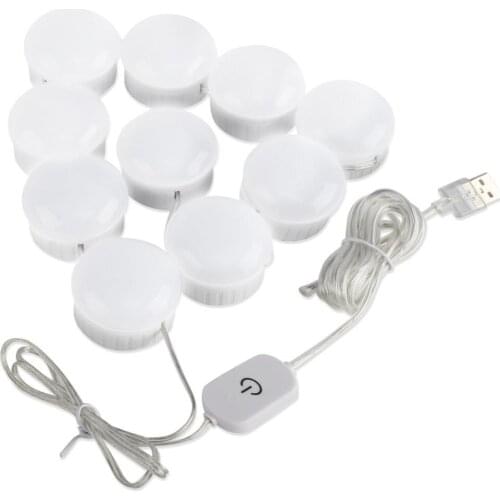 Makeup Mirror Light Bulb Vanity Lights Make Up Dimmable LED Wall Lamp Kit for Dressing Table USB Port