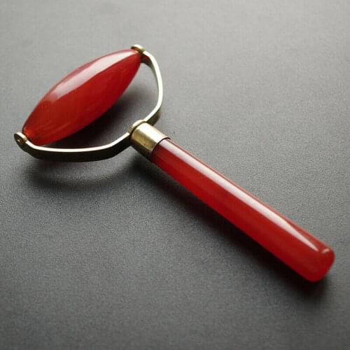 Natural red agate massage roller agate facial and eye beauty massager
