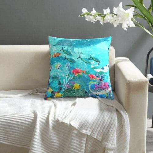 Marine Creature pillowcase printed cushion cover sofa waist pillow pillow cover