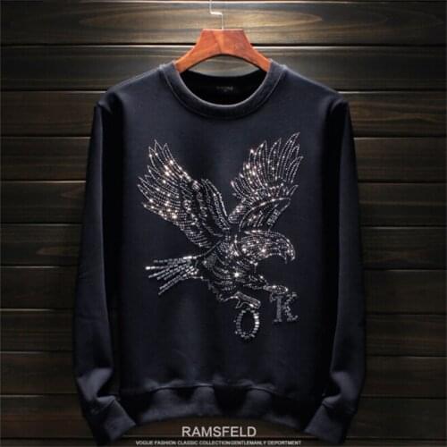 2021 New Diamond Hip Hop Joker Round Neck Mens Hoodie Slim Fitness Winter and Autumn Top Quality Design